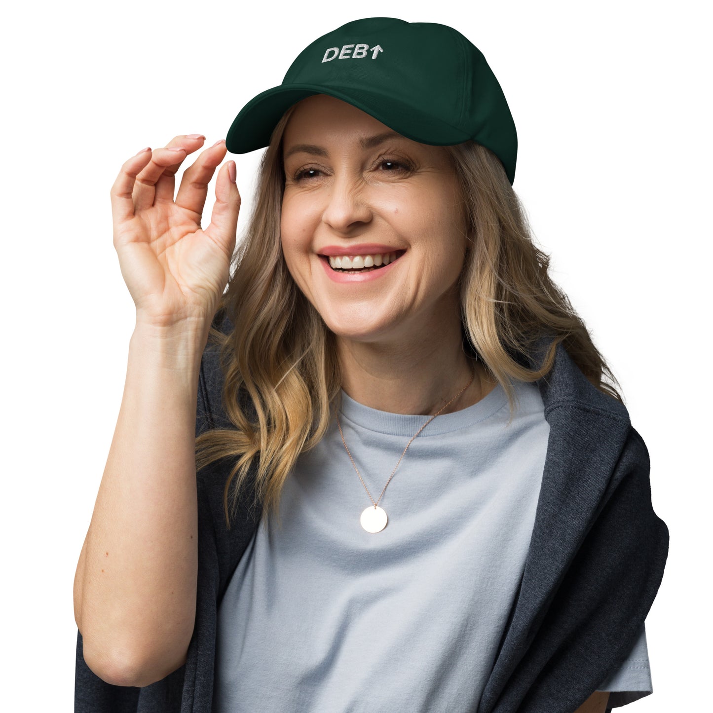 Debt Hat - White Embroidery