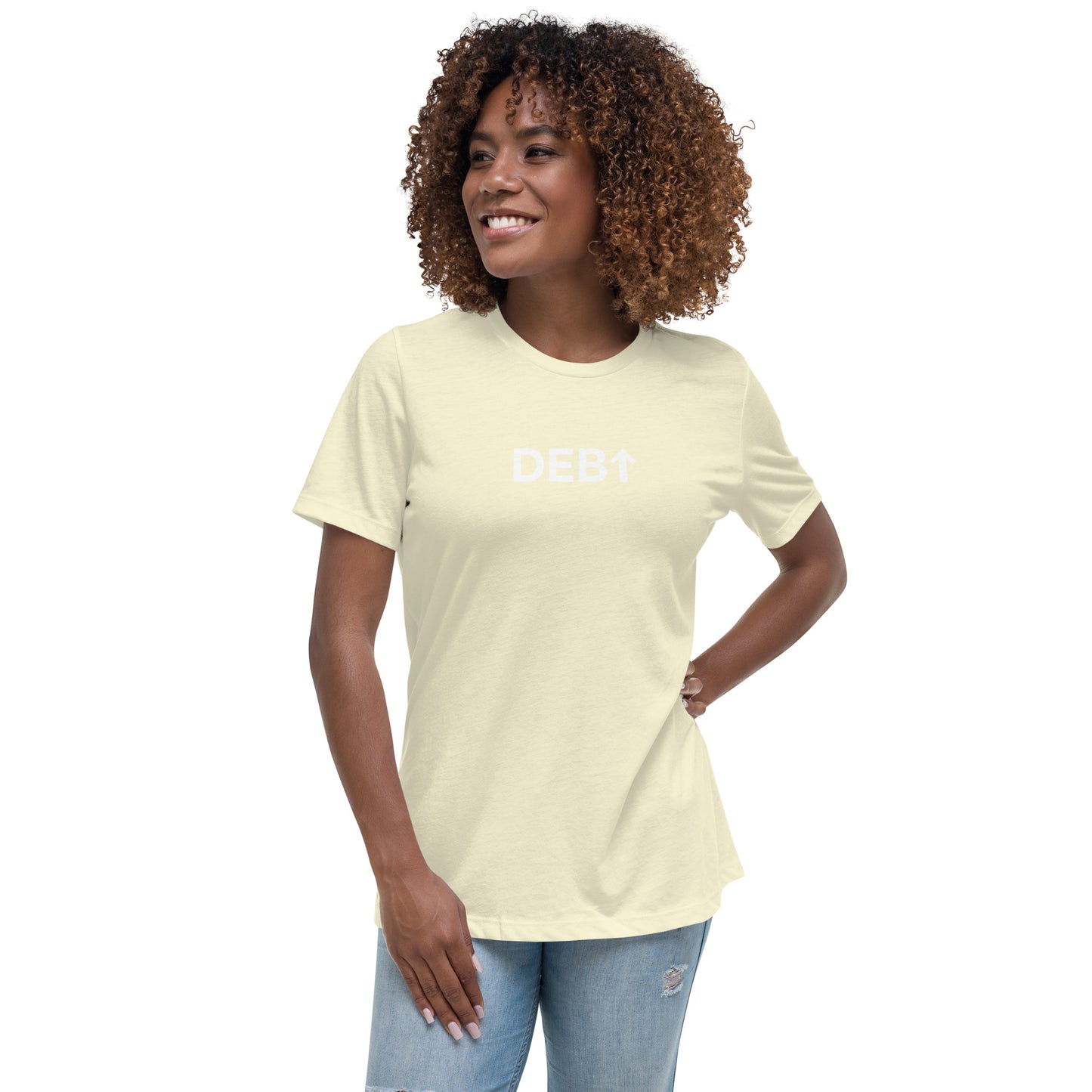 Women's Relaxed T-Shirt - White Print