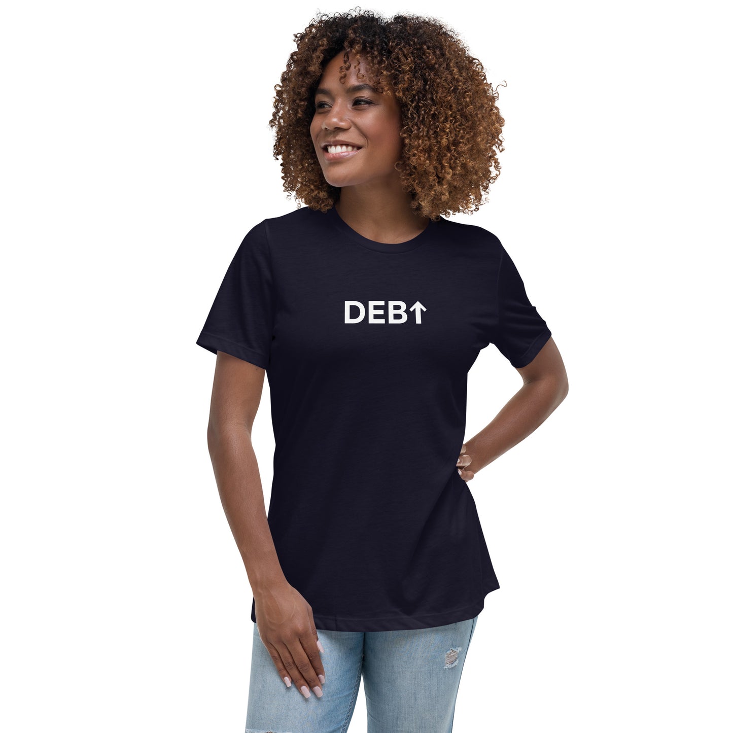 Women's Relaxed T-Shirt - White Print